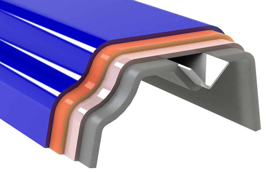 rendering of layered construction of Fiber Steel Construction