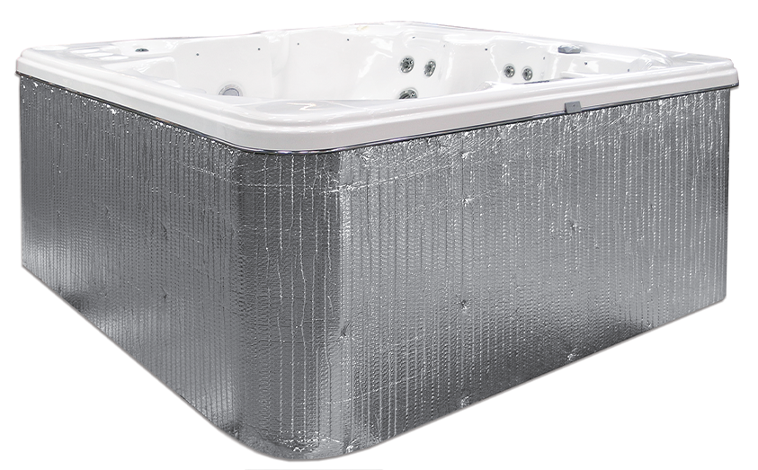 photograph of hot tub without side panels, showing Thermo-Layer&trade; Floor Insulation