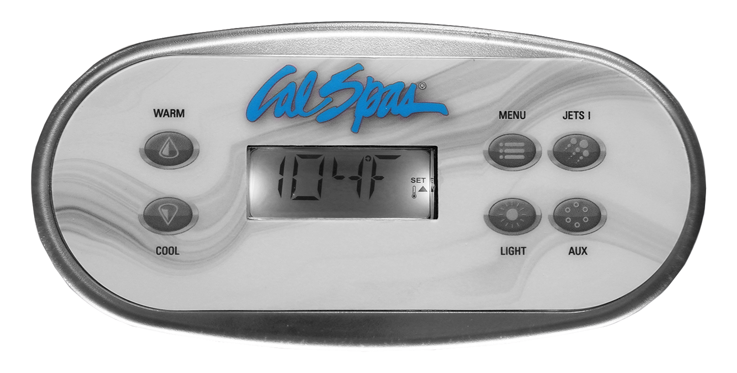 photograph of Cal Spas six-button Oval control panel